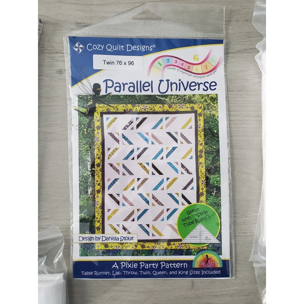 Cozy Quilt Design Parallel Universe Quilt Kit Pattern Daniela Stout RJR 76x96"